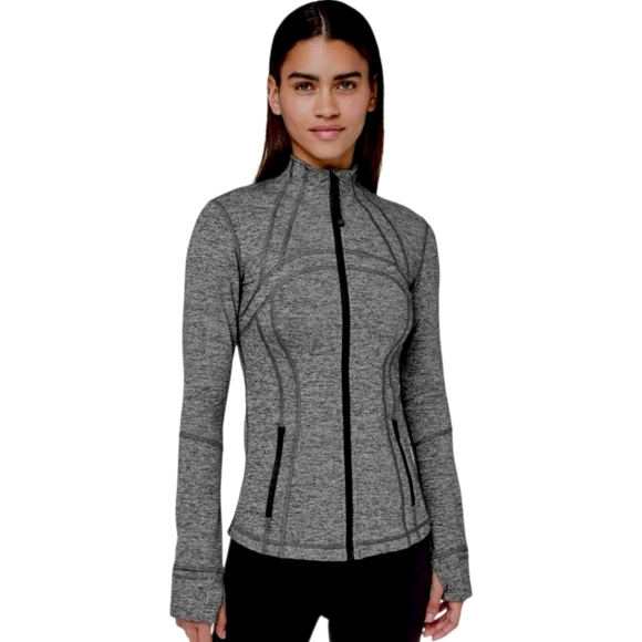 EUC Lululemon Define Work Out Fitness Full Zip Grey Stretch Jacket Size 8 - Picture 13 of 13